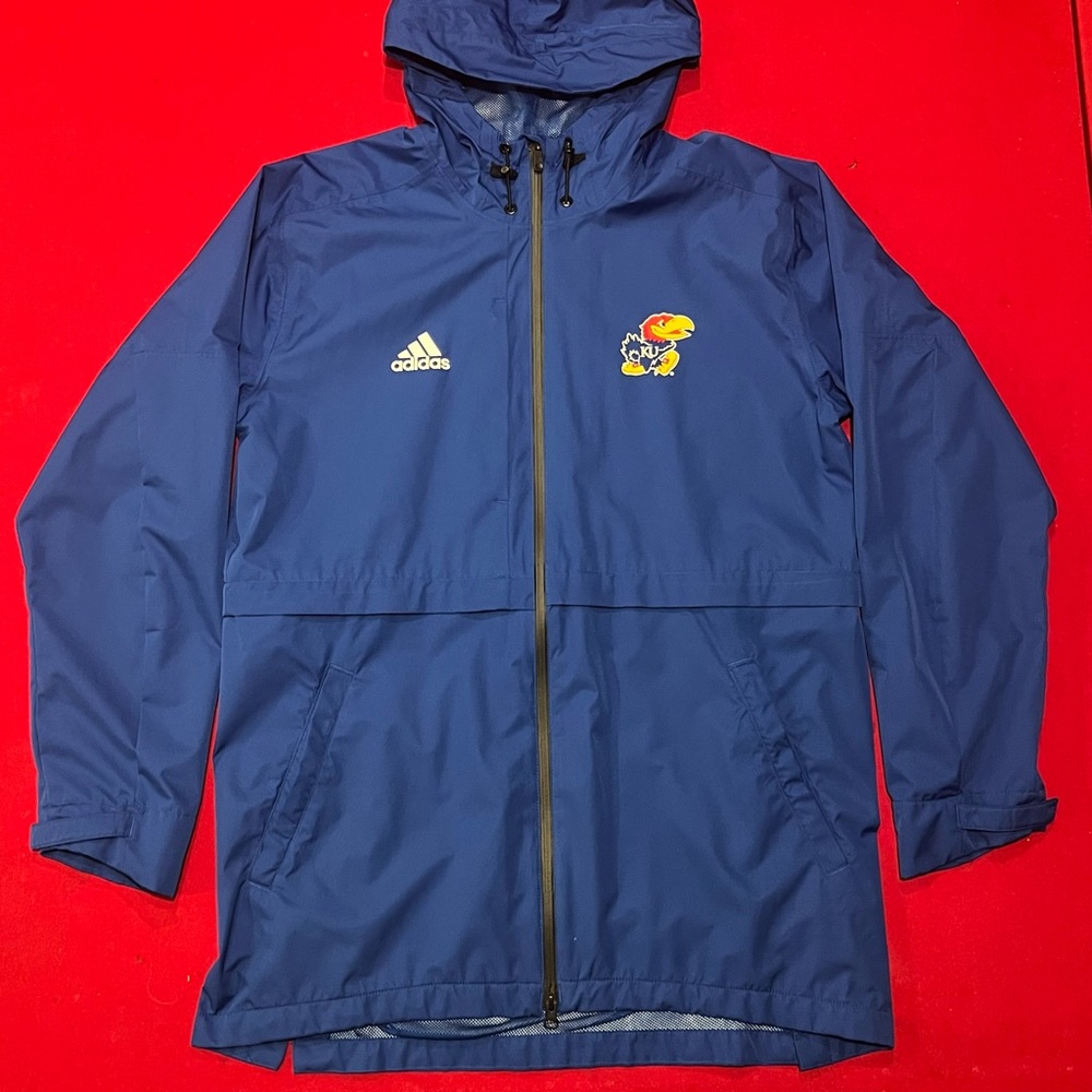 Kansas University Adidas Blue Rain Jacket Men’s XL